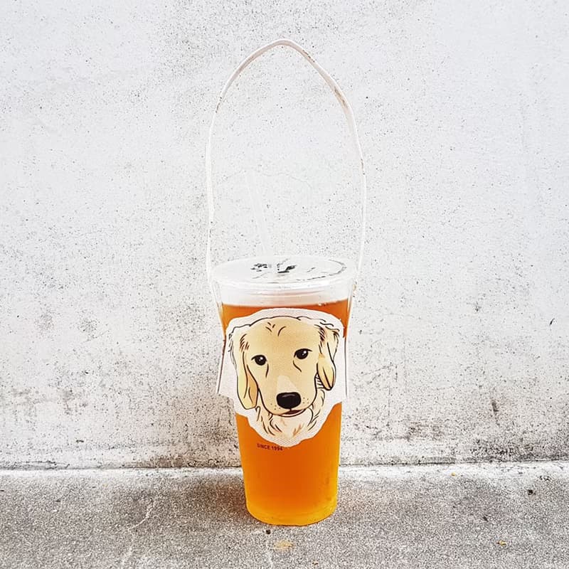 黃金獵犬 造型隨行飲料杯套提袋 飲料提袋