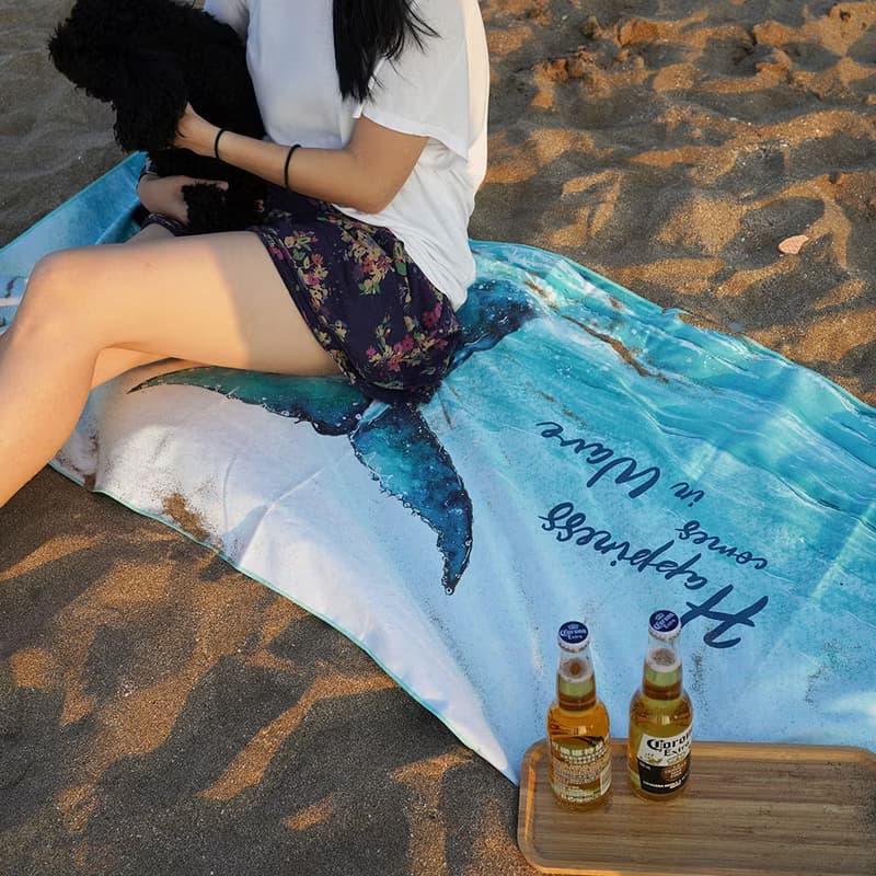 萬用快乾巾/浴巾/海灘巾/毛巾-海洋系列。幸運鯨魚尾 (畢業禮物