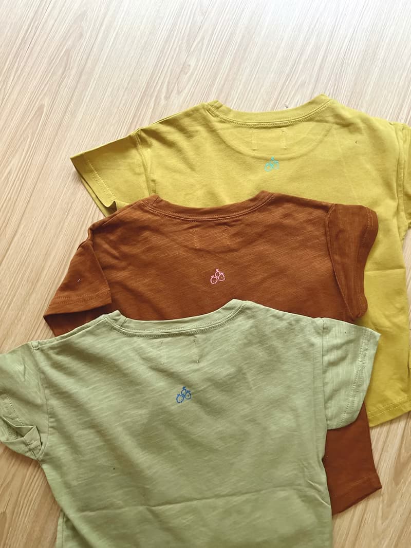 親子裝 你好垃圾車 三色夏日手工印花短袖純棉tshirt
