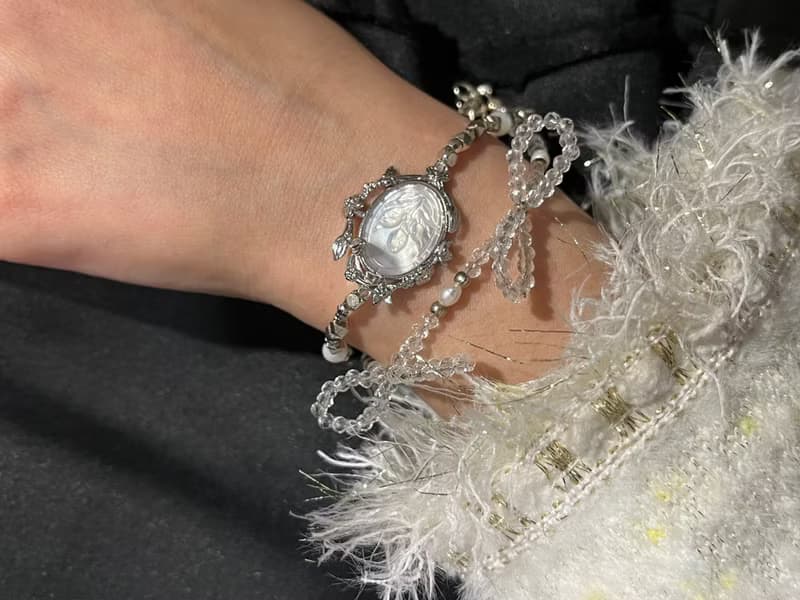 入門。天然貝母 珍珠 白蝶貝 琉璃 黑膽石 手鍊 蝴蝶結 串珠 手