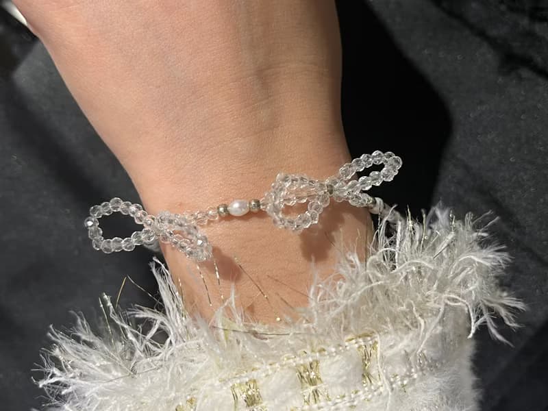 入門。天然貝母 珍珠 白蝶貝 琉璃 黑膽石 手鍊 蝴蝶結 串珠 手