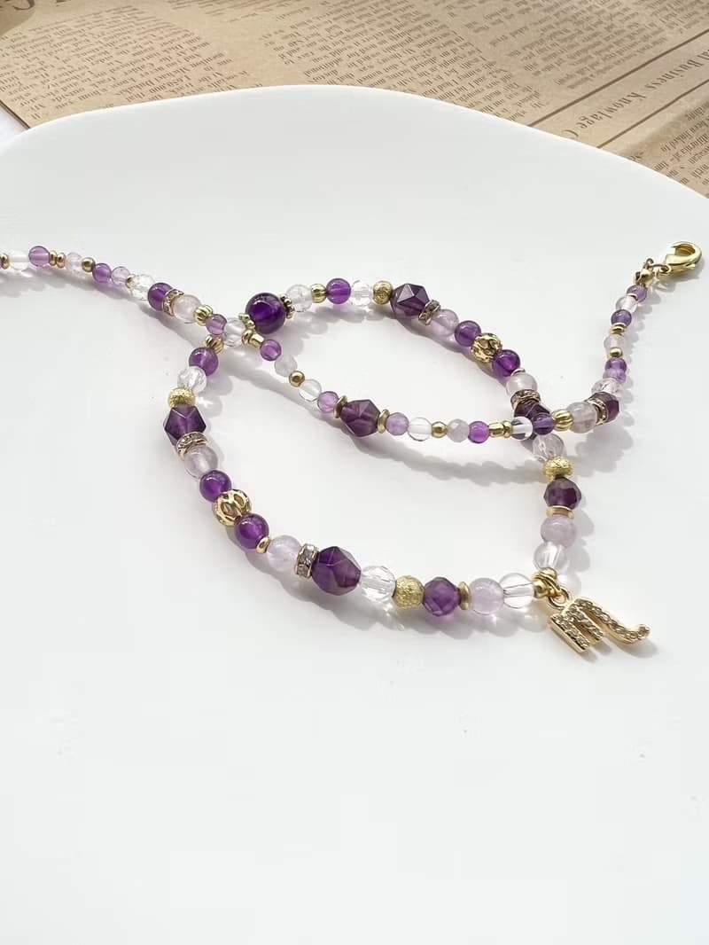 【星座雙鍊 天蠍座】水象星座 紫水晶 水晶手鍊