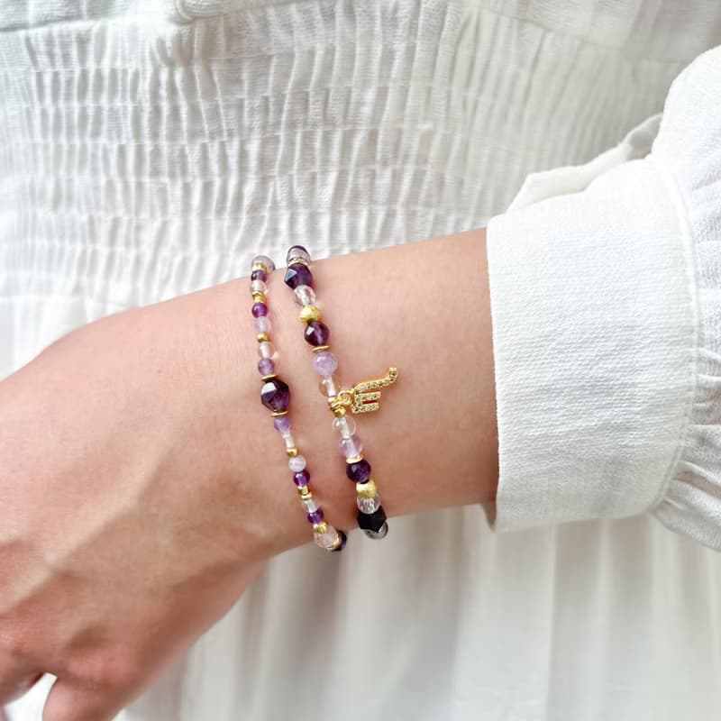 【星座雙鍊 天蠍座】水象星座 紫水晶 水晶手鍊