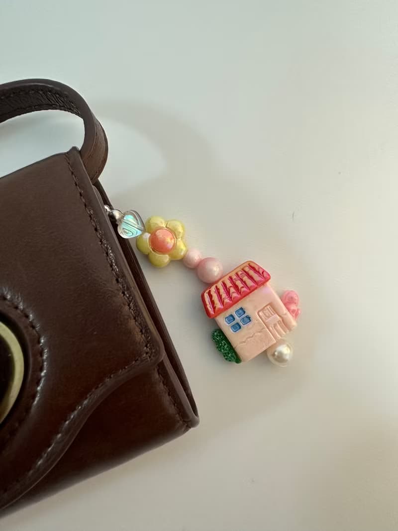 house cute beaded keychain