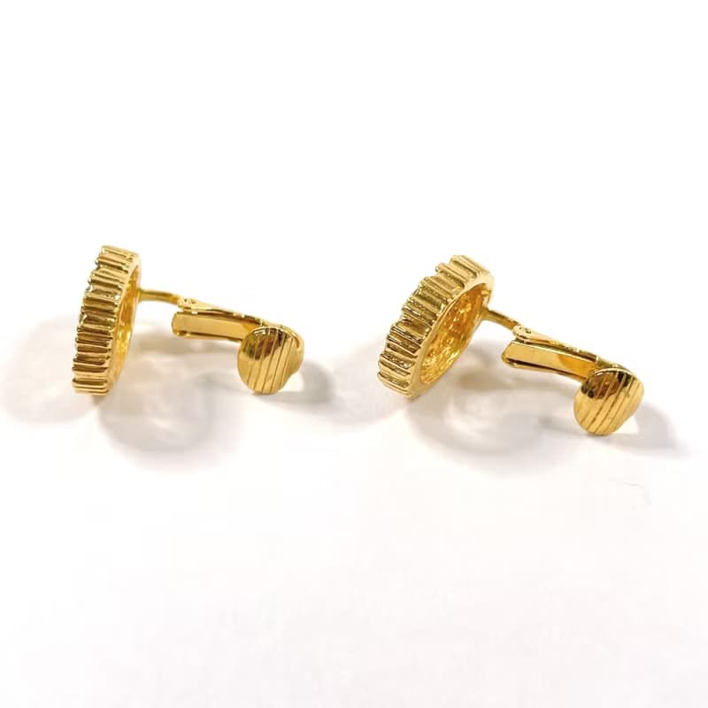 【日本直送 中古美品】クリスチャンディオール Christian Dior イヤリング ロゴ GP/ラインストーン ゴールド ヴィンテージ アクセサリー