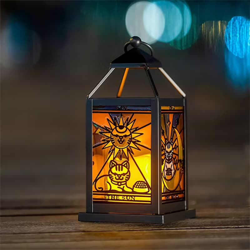 【Moko Bastet】萌貓咪彩繪小夜燈 蠟燭燈 裝飾燈 燈籠 中秋