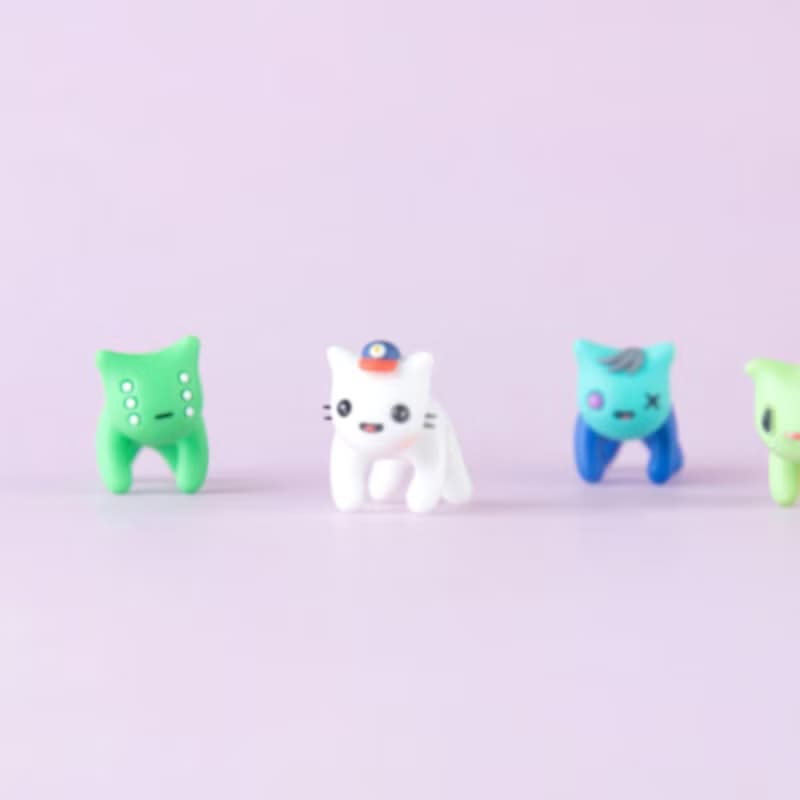 Six-Eyed Alien Cat Earring - Cute Jewelry for Cat Lovers - Handmade Art