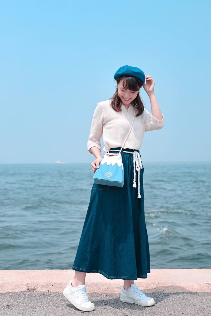 自家製富士山甚吉袋 - 淺藍色 S Size  【 情人節 生日 】