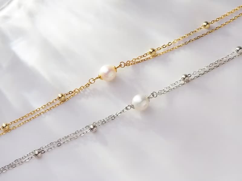 光點 | 淡水珍珠 / 金鍊 / 銀鍊 / 單件款 | 天然珍珠手鍊