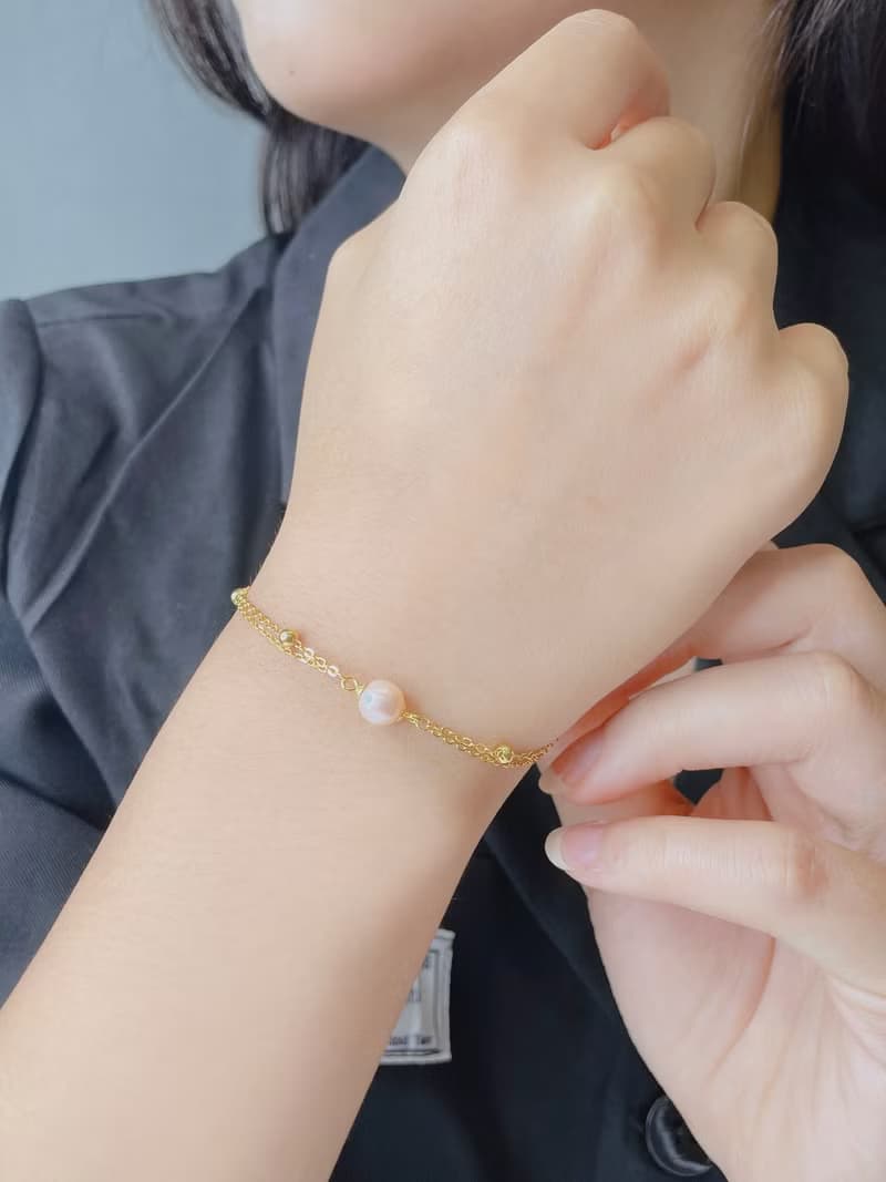 光點 | 淡水珍珠 / 金鍊 / 銀鍊 / 單件款 | 天然珍珠手鍊