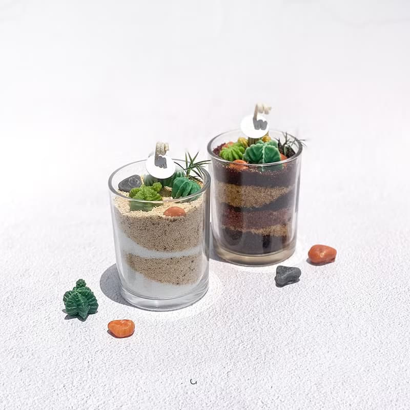 多肉植物漸層蠟燭 | 手工仙人掌香氛蠟燭