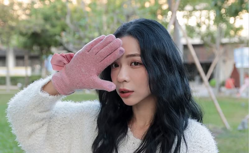 unni花飛蝶舞羊毛手套(禦寒.保暖.觸屏) 刷毛 擋風 gloves 羊毛