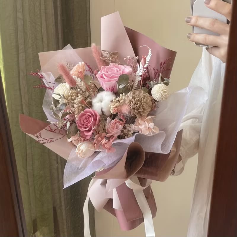 【求婚花束】情人節禮物 永生玫瑰花 告白花束 擴香花 畢業花束