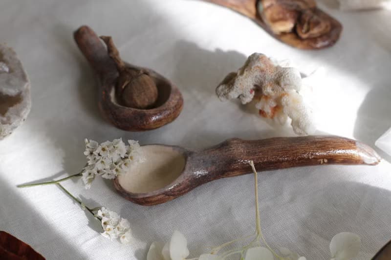 純手捏樹枝造型陶瓷湯匙(一對)