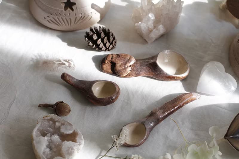 純手捏樹枝造型陶瓷湯匙(一對)