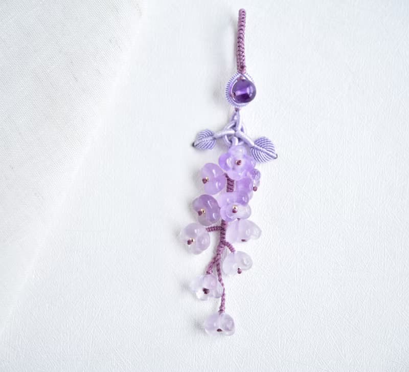【然】天然紫水晶漸變桂花清新浪漫多用掛飾