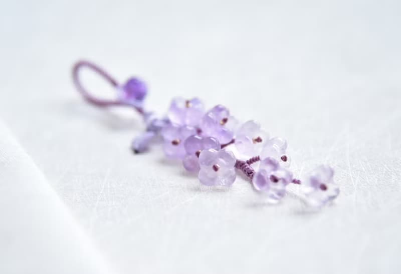 【然】天然紫水晶漸變桂花清新浪漫多用掛飾