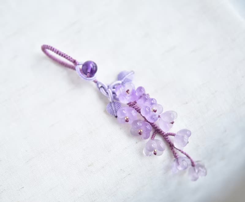 【然】天然紫水晶漸變桂花清新浪漫多用掛飾