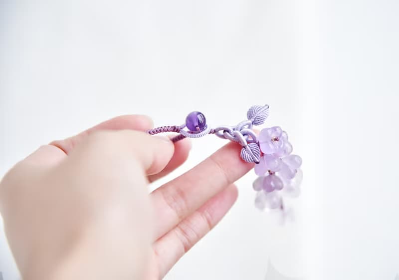 【然】天然紫水晶漸變桂花清新浪漫多用掛飾