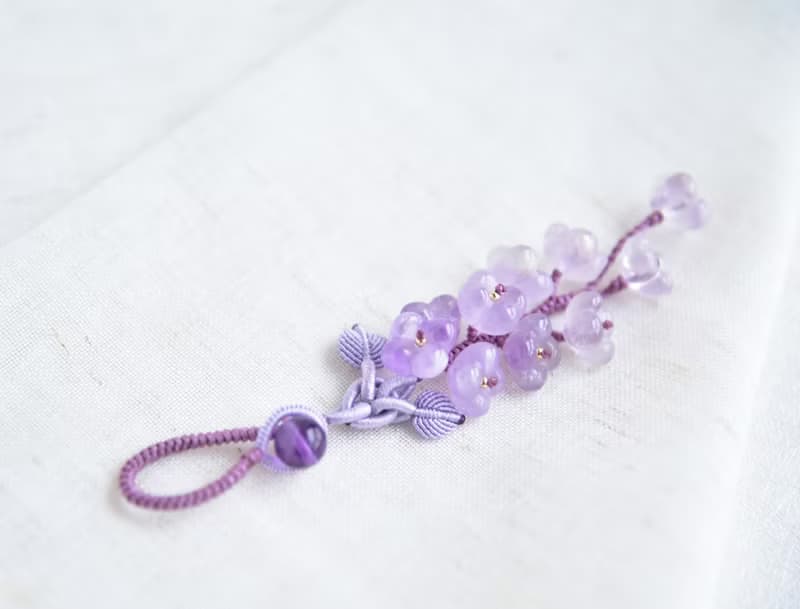 【然】天然紫水晶漸變桂花清新浪漫多用掛飾