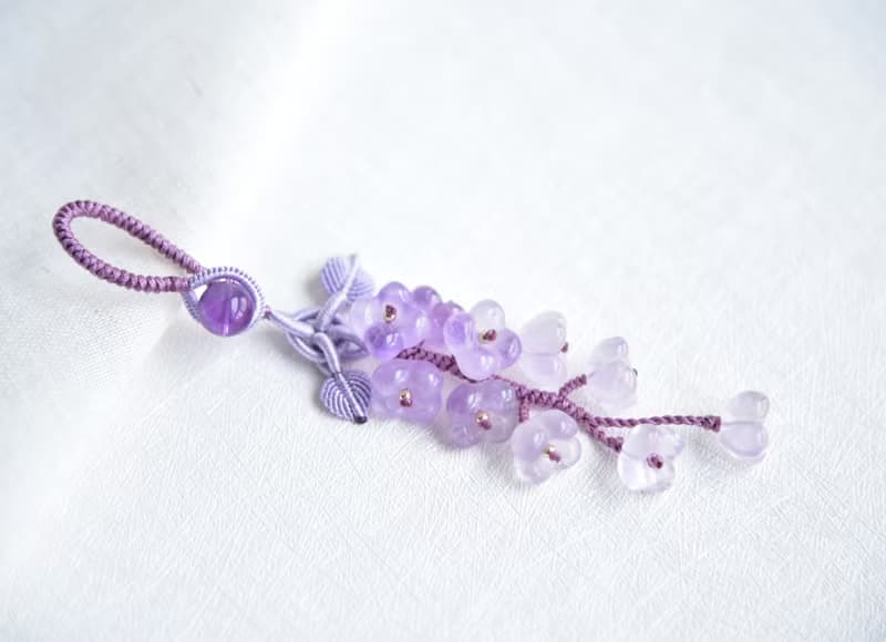 【然】天然紫水晶漸變桂花清新浪漫多用掛飾