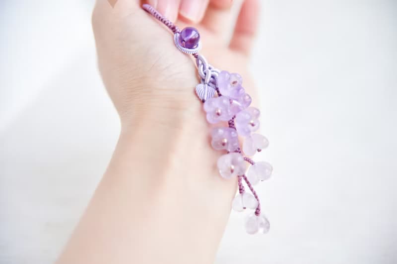 【然】天然紫水晶漸變桂花清新浪漫多用掛飾
