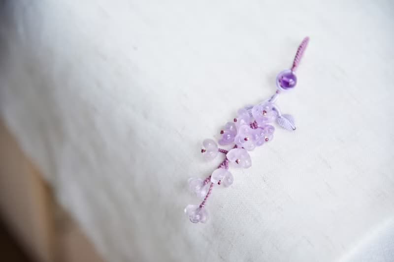 【然】天然紫水晶漸變桂花清新浪漫多用掛飾