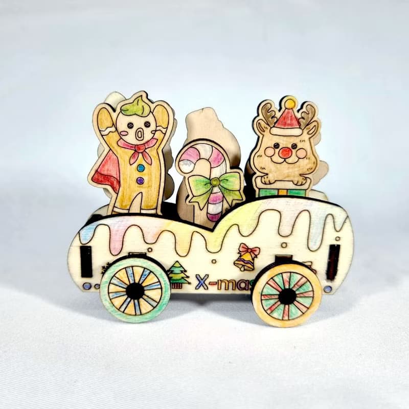 雪地跑車 DIY 聖誕節 禮物 手作 木