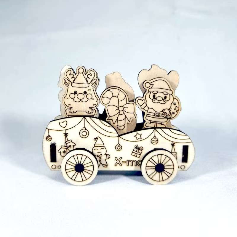 雪地跑車 DIY 聖誕節 禮物 手作 木