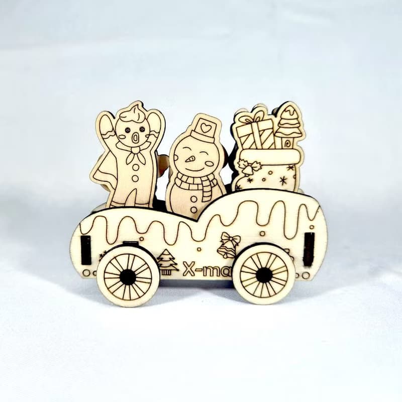 雪地跑車 DIY 聖誕節 禮物 手作 木