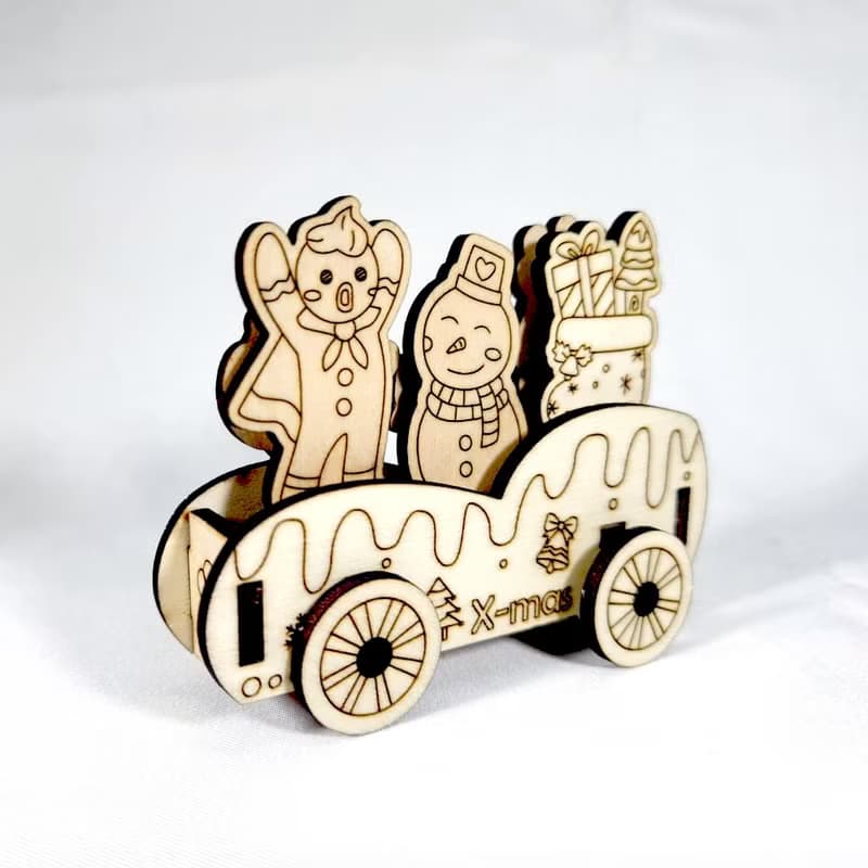 雪地跑車 DIY 聖誕節 禮物 手作 木