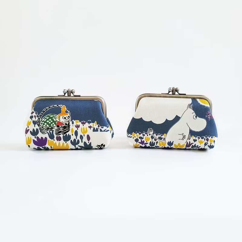【Pinkoi x Moomin】二面不同圖案 雙層口金包 零錢包 藍色