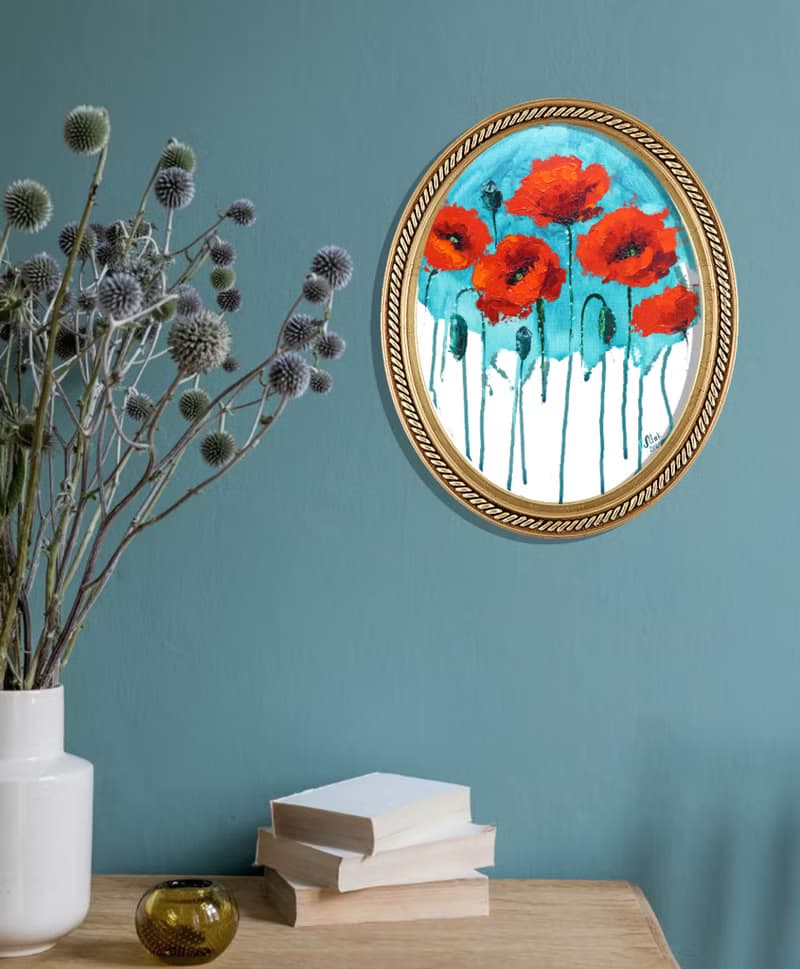 Red Poppy Painting Flower Original Art California Poppy Oil Painting On canvas