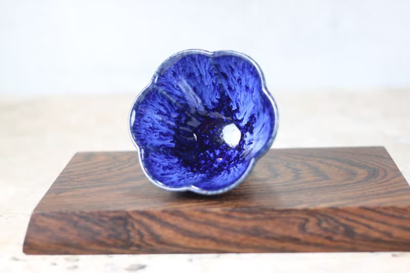 【母親節禮物】湛海 天目釉 花瓣茶杯 茶碗 鶯歌名家葉敏祥作品