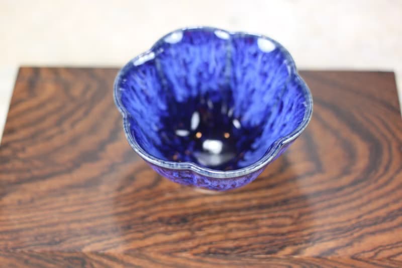 【母親節禮物】湛海 天目釉 花瓣茶杯 茶碗 鶯歌名家葉敏祥作品