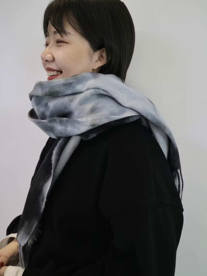 扎染圍巾 仿羊絨舒適保暖 圍脖 流蘇披肩