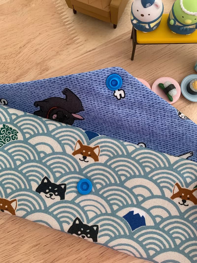 文青風環保純棉筷袋 柴犬的午后祭典 質感原胚 天空藍 日本 潮物