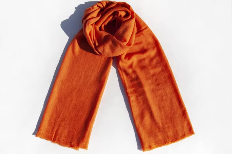 喀什米爾Cashmere/羊絨圍巾/純羊毛圍巾披巾/戒指絨披肩-水果橘子