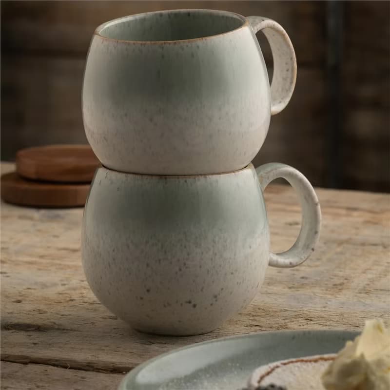 愛爾蘭Belleek Living 海霧窯變釉 胖胖馬克杯4入組 入厝禮