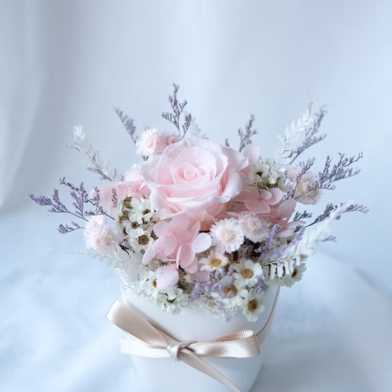 【小盆花】盆栽/粉色/不凋花/永生花/乾燥花/七夕/情人節