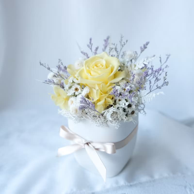 【小盆花】盆栽/粉色/不凋花/永生花/乾燥花/七夕/情人節