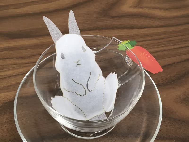 茶具 小白兔 3個茶包 伯爵茶 蘋果茶 杏子茶