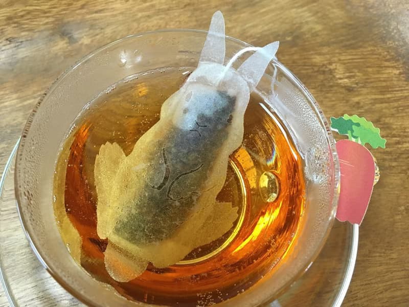 茶具 小白兔 3個茶包 伯爵茶 蘋果茶 杏子茶