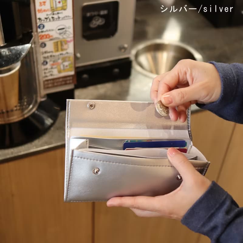 ミニマム長財布【3色】お札ピッタリサイズ　傷や水に強いヴィーガンレザー製　受注生産