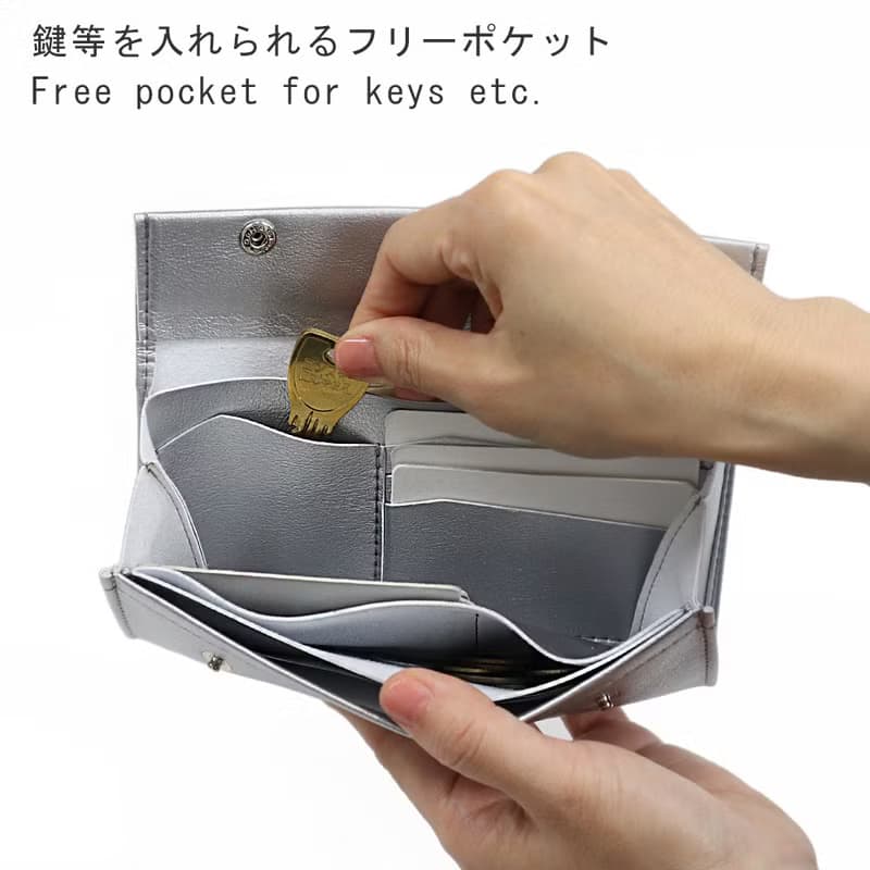 ミニマム長財布【3色】お札ピッタリサイズ　傷や水に強いヴィーガンレザー製　受注生産