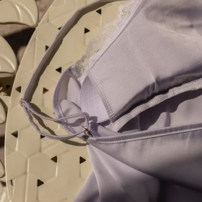 凝光緞細肩帶背心蕾絲套裝2入組