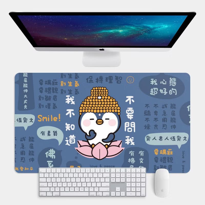 交換禮物推薦 觀音企鵝 大尺寸 滑鼠墊 餐墊 辦公桌墊 PU048