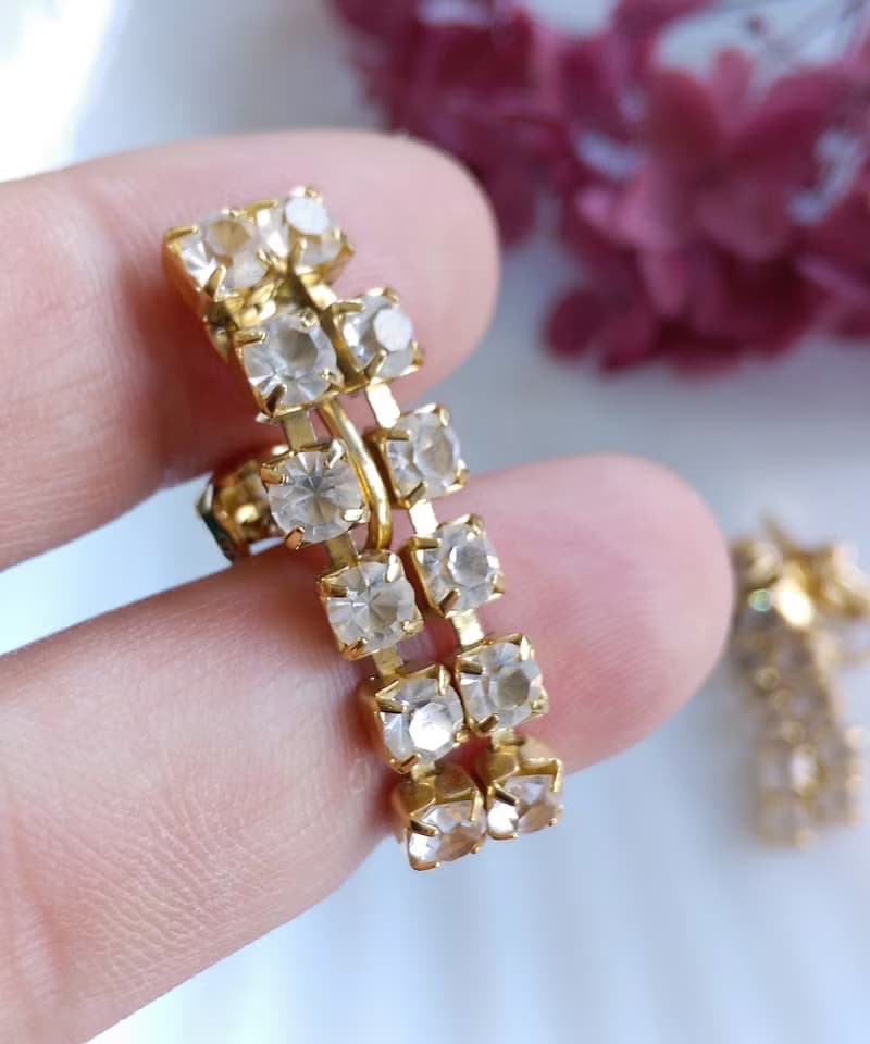 Vintage Jewelry 西洋古董飾品 TRIFARI 白萊茵 小知性 夾式耳環