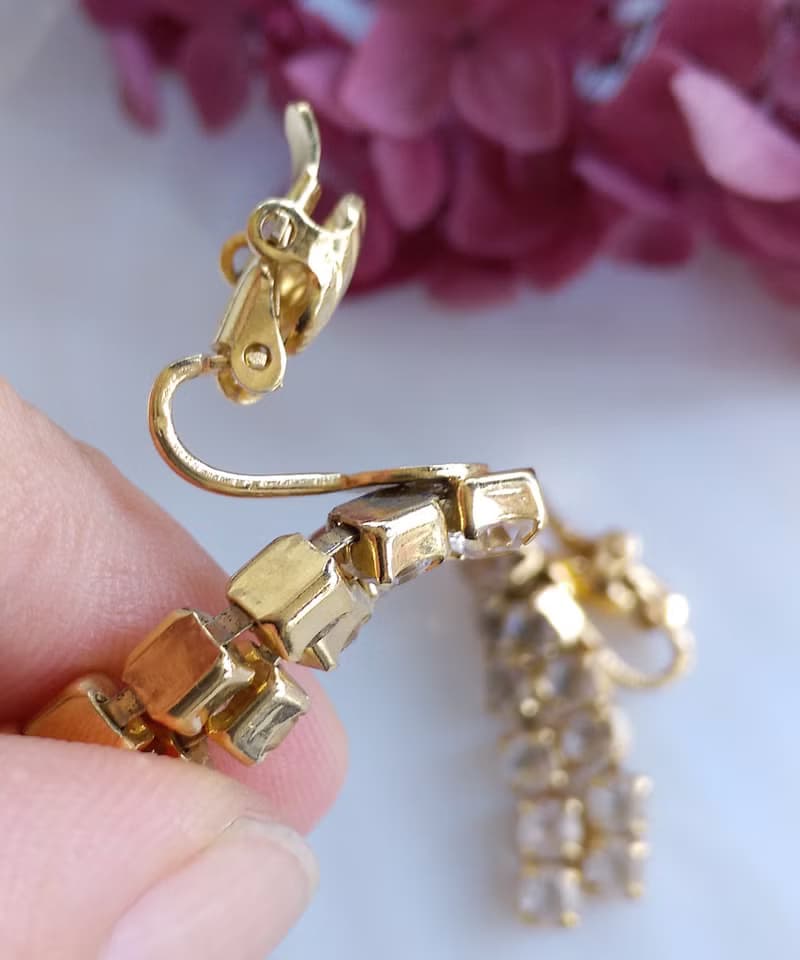 Vintage Jewelry 西洋古董飾品 TRIFARI 白萊茵 小知性 夾式耳環