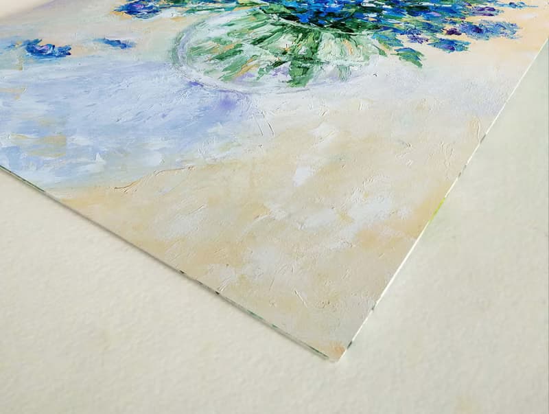 Blue Flowers Bouquet Original Painting, Forget-me-nots Art, Floral Wall Art 手工油畫